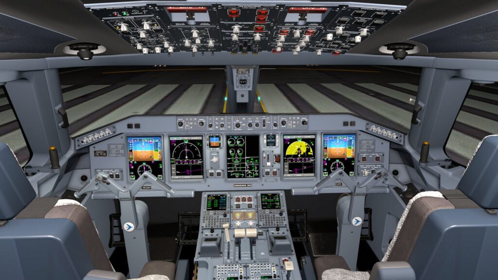 Embraer E190 Flight Procedures Simulation X-Plane 12 cockpit