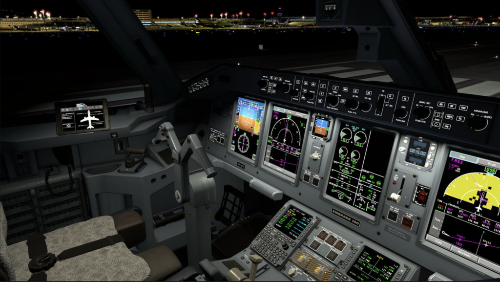 Embraer E190 Flight Procedures Simulation X-Plane 12 cockpit